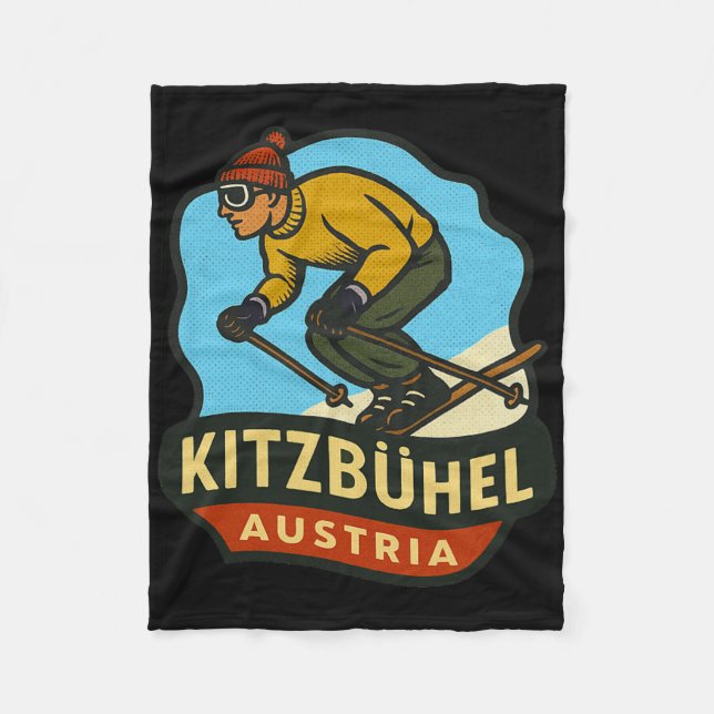 Kitzbühel Austria Skiing  Fleece Blanket (Front)