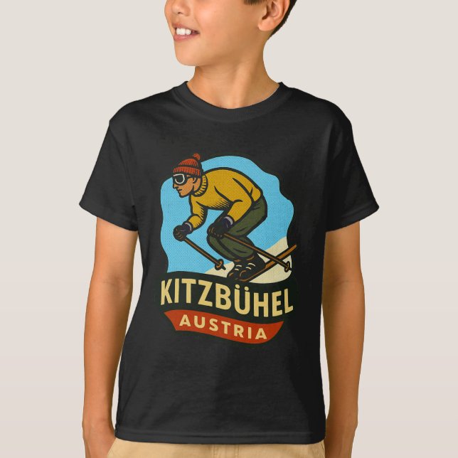Kitzbühel Austria Skiing  T-Shirt (Front)