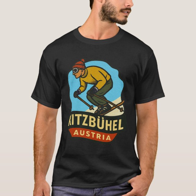 Kitzbühel Austria Skiing  T-Shirt (Front)