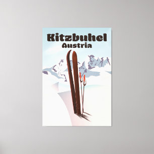 kitzbuhel Austrian ski poster Canvas Print