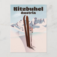 kitzbuhel Austrian ski poster