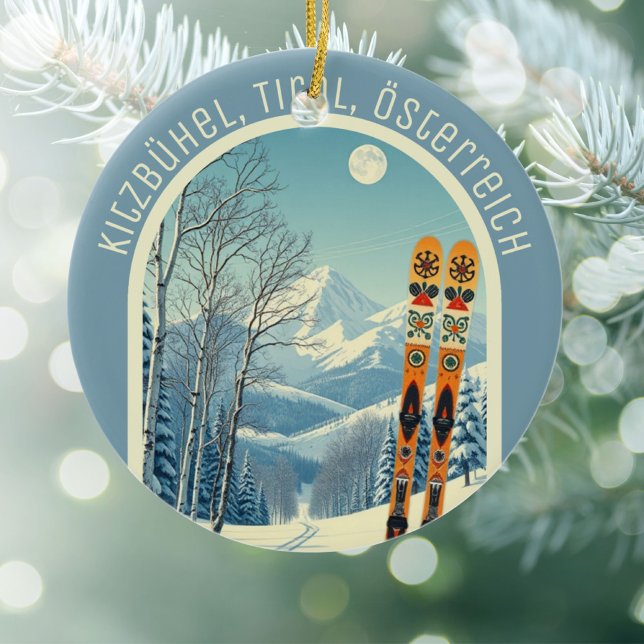 Kitzbühel Tirol Österreich ski souvenir  Ceramic Tree Decoration (Creator Uploaded)