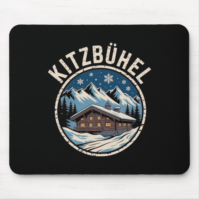 Kitzbühel Winter Ski Adventure Alpine Escape  Mouse Pad (Front)