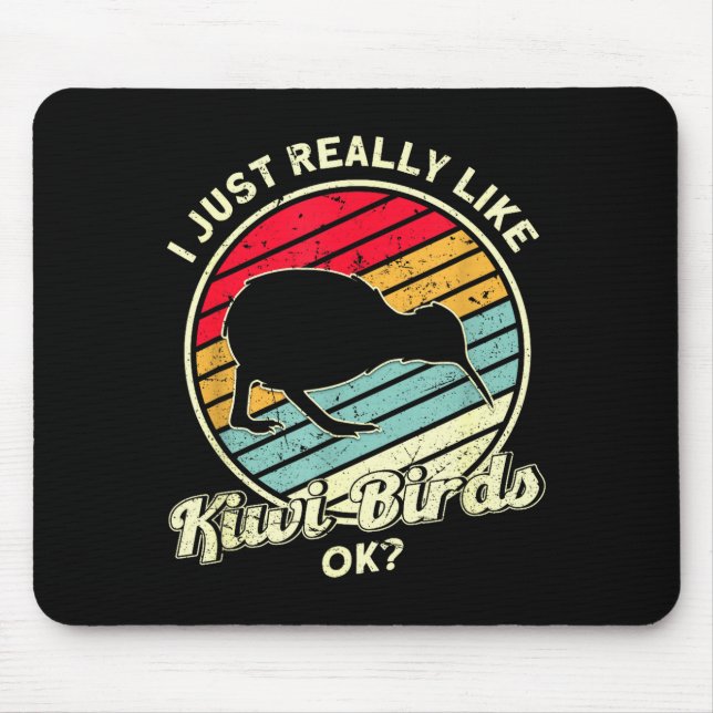 Kiwi &amp; New Zealand Uni-adults Black Cotton, Ly Mouse Pad (Front)