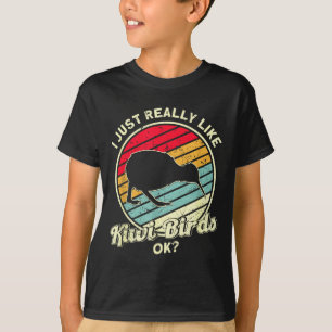 Kiwi & New Zealand Uni-adults Black Cotton, Ly T-Shirt