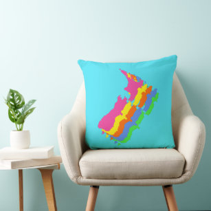 Kiwi Aotearoa New Zealand Bright Colourful  Cushion