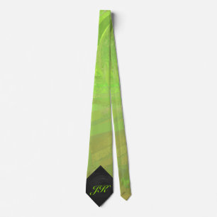 Kiwi Bash Green and Black Monogram Tie
