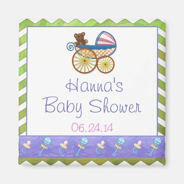 Kiwi Bash Green Chevron Baby Stuff Magnet (Front)