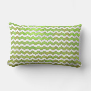 Kiwi Bash Green Chevron Pattern Lumbar Cushion