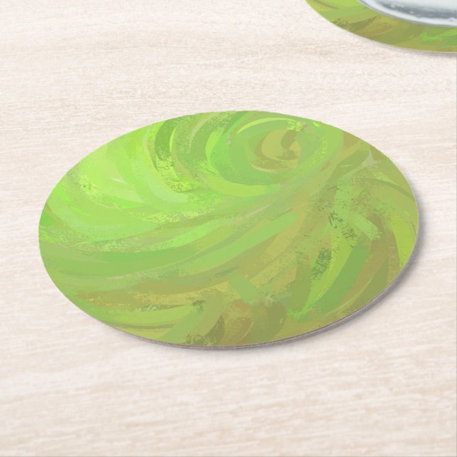 Kiwi Bash Round Paper Coaster (Angled)