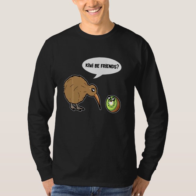 Kiwi Be Friends Cute Kiwi Bird And Kiwi Fruit T-Shirt (Front)