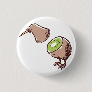 Kiwi bird 3 cm round badge