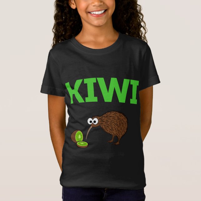 Kiwi Bird and fruit Funny Cute New Zealand Birdwat T-Shirt (Front)