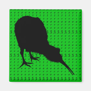 Kiwi Bird & Aotearoa (writing) New Zealand Magnet
