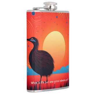 Kiwi Bird at Twilight  Hip Flask