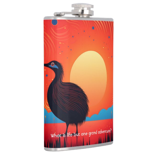 Kiwi Bird at Twilight  Hip Flask (Right)