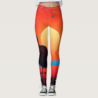 Kiwi Bird at Twilight Leggings