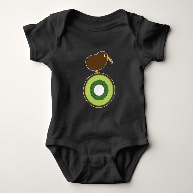Kiwi Bird Funny Kiwi Fruit Gift Baby Bodysuit (Front)