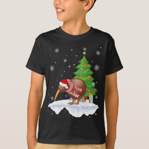 Kiwi Bird Lover Gift Santa Hat Kiwi Christmas T-Shirt