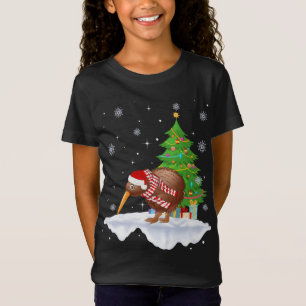 Kiwi Bird Lover Gift Santa Hat Kiwi Christmas T-Shirt