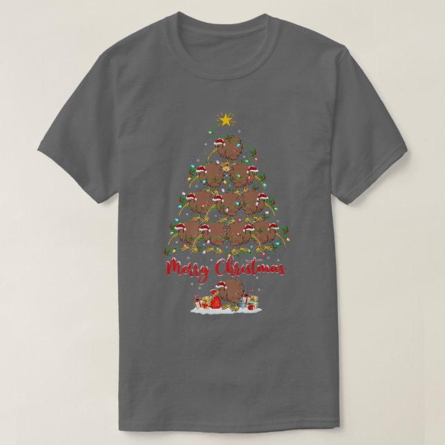 Kiwi Bird Lover Xmas Matching Santa Kiwi Christmas T-Shirt (Design Front)