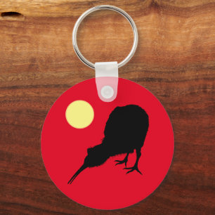 Kiwi Bird, Moon & New Zealand text /Bro Fashion Key Ring