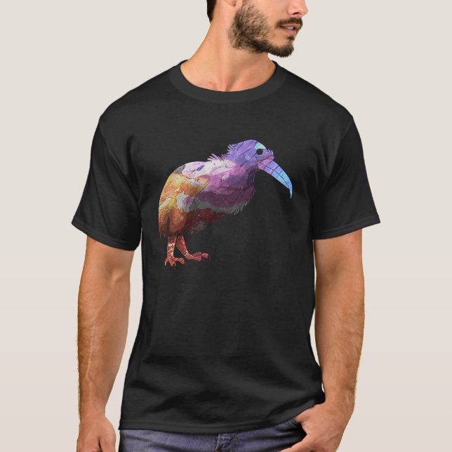 Kiwi Bird New Zealand Animal Colorful  2 T-Shirt (Front)