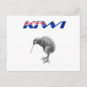 Kiwi Bird New Zealand flag logo gifts Postcard