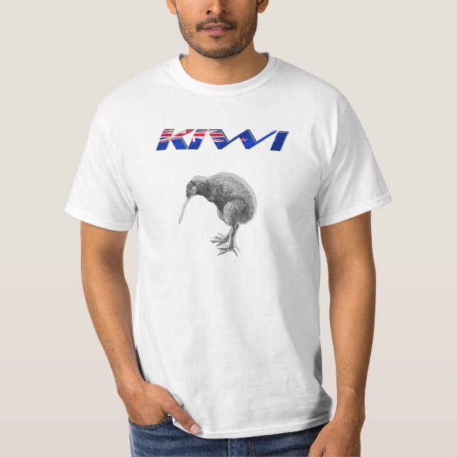 Kiwi Bird New Zealand flag logo gifts T-Shirt (Front)