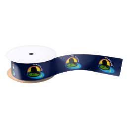 Kiwi Bird & New Zealand Wrapping / blue Satin Ribbon