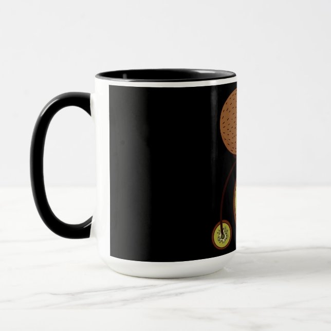 Kiwi Bird Riding Bicycle Mug (Left)