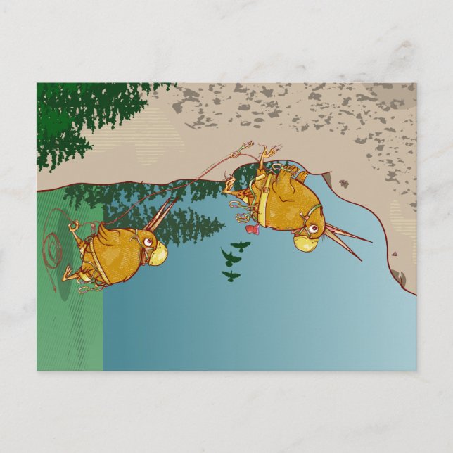 Kiwi Bird rock climbing Postcard (Front)