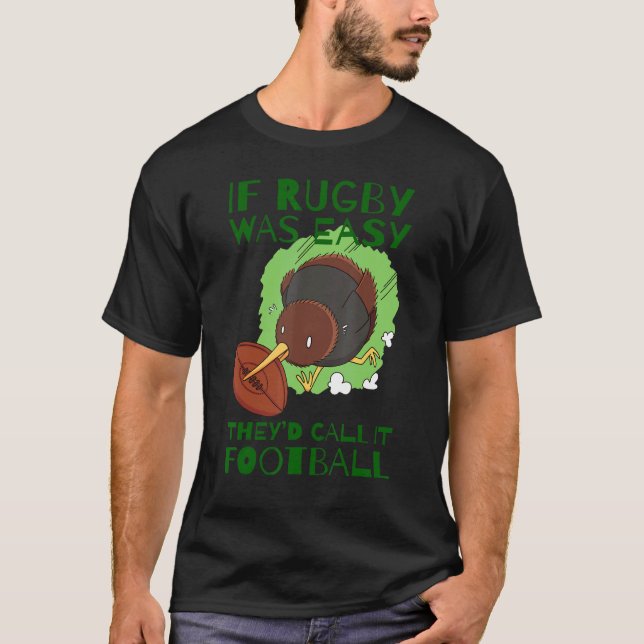 Kiwi Bird Rugby Player Animal   T-Shirt (Front)
