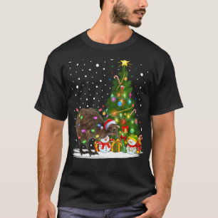 Kiwi Bird Xmas Tree Lighting Santa Kiwi Bird Chris T-Shirt