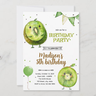 Kiwi birthday Party Invitation
