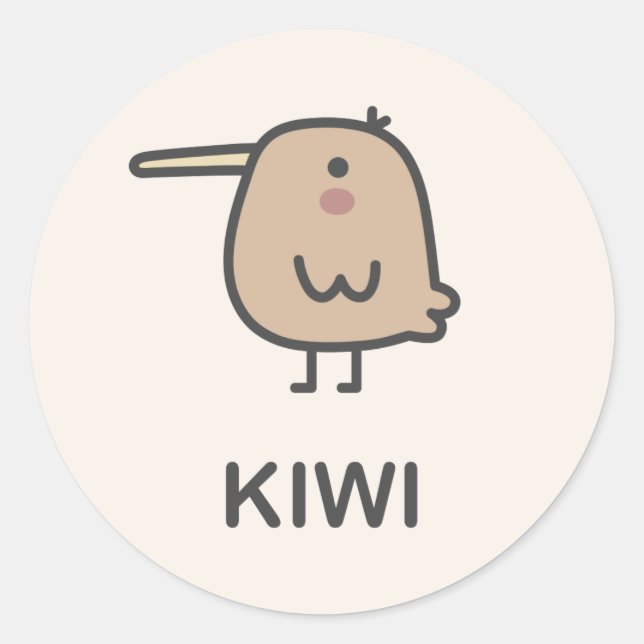 Kiwi Classic Round Sticker (Front)