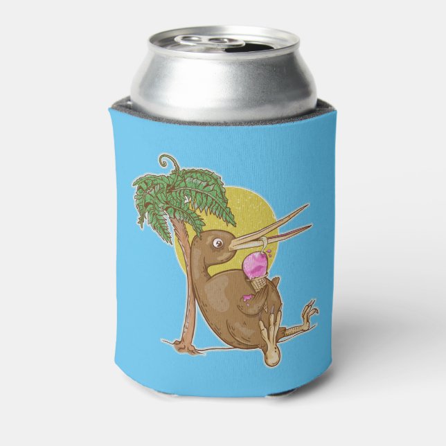 Kiwi eating an icecream can cooler (Can Back)