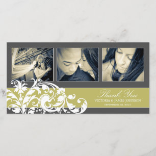 KIWI FLOURISH WEDDING THANK YOU CARD