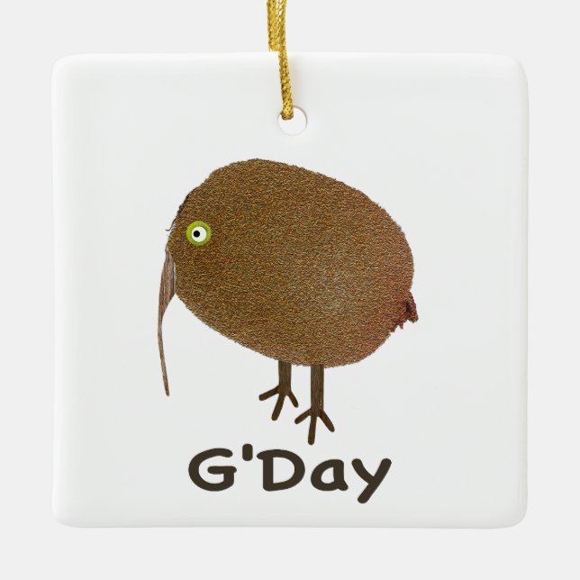 Kiwi Fruit Bird G'Day Ornament (Front)