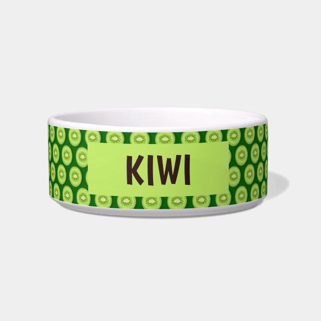 Kiwi Fruit Ceramic Pet Bowl (Front)