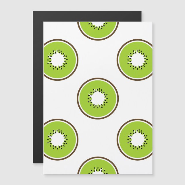 Kiwi fruit cross section slices magnetic invitation (Front/Back)