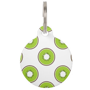Kiwi fruit cross section slices pet tag