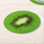 Kiwi Fruit Fresh Slice Round Paper Coaster<br><div class="desc">Slice of fresh kiwi fruit.</div>
