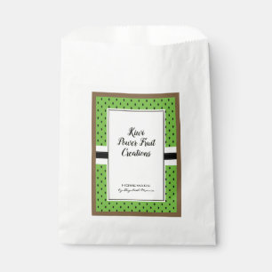 Kiwi fruit, green pattern homemade product paper favour bags