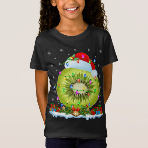 Kiwi Fruit Lover Matching Santa Hat Kiwi Christmas T-Shirt