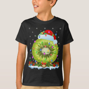 Kiwi Fruit Lover Matching Santa Hat Kiwi Christmas T-Shirt