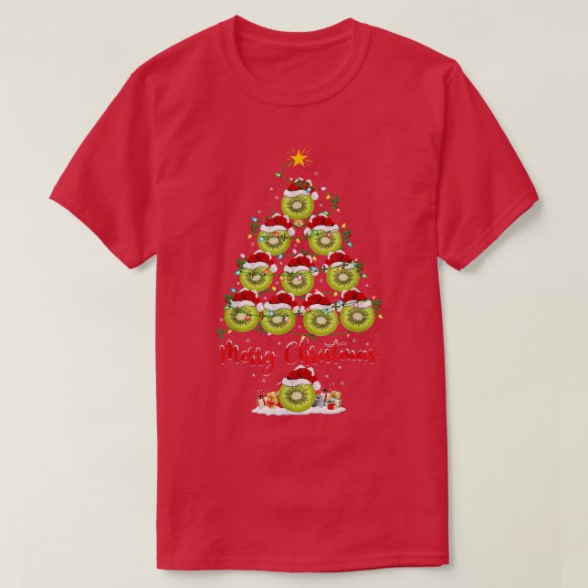 Kiwi Fruit Lover Matching Santa Kiwi Fruit Christm T-Shirt (Design Front)