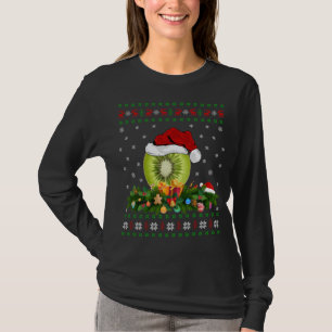 Kiwi Fruit Lover Xmas Santa Hat Ugly Kiwi Christma T-Shirt