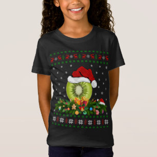 Kiwi Fruit Lover Xmas Santa Hat Ugly Kiwi Christma T-Shirt