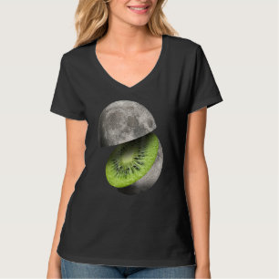 Kiwi Fruit Moon Planet Cut Out Astronomy Space Sci T-Shirt